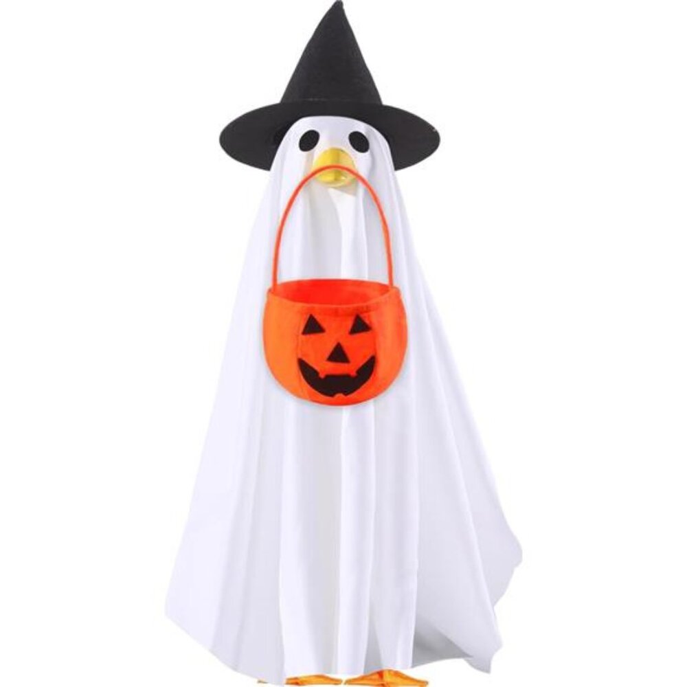 Halloween Goose‎ Outfit Ghost Lawn Porch Goose Clothes Fall Halloween Goose